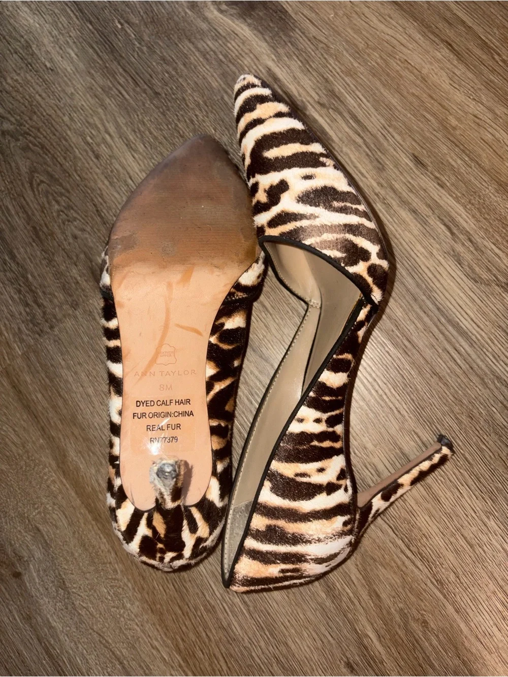 Ann Taylor Leopard-Print Pointed Toe Pumps in Brown and Black